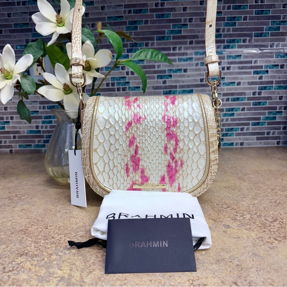 NWT Brahmin Briar Apricot Rose Valentia purse